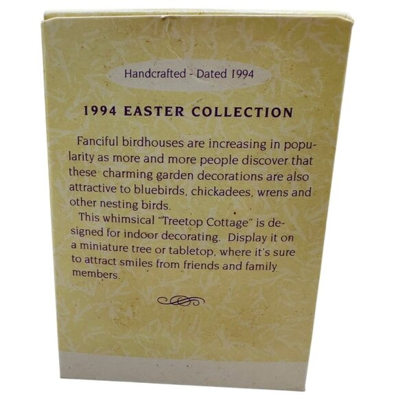 Hallmark Keepsake Ornament Treetop Cottage 1994 Easter Birdhouse Vintage - Picture 8 of 8